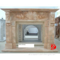 flower carved marble fireplace